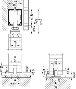 Sliding door fitting, HAWA Junior 160 A, set