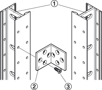 Corner bracket 90°, Häfele Keku