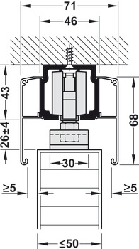 Sliding door fitting, Häfele Slido D-Line11 240P, set