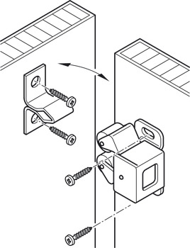 Twin roller catch, For screw fixing, steel