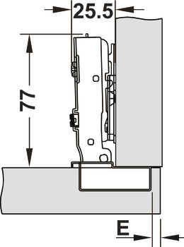 Concealed Hinges, soft closing, Stainless Steel ( thick wooden )