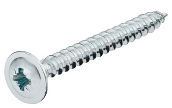 Chipboard screw, Hospa, flat head, rear panel screw, PZ, zinc plated