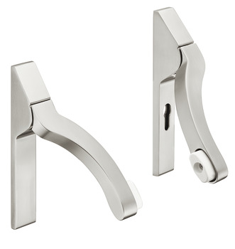 Hinged lever arm set, stainless steel or aluminium, BKS